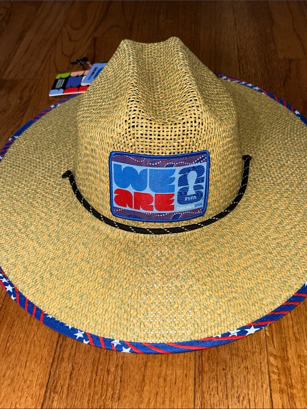 FIFA World Cup Straw Wide-Brim Sun Hat with 'We Are' NWT